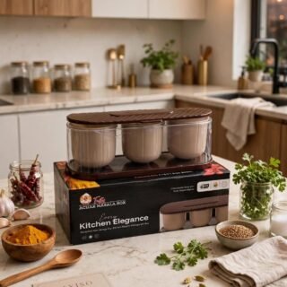 Multipurpose 3-in-1 Masala Box with Three Compartments for Kitchen Spice Storage