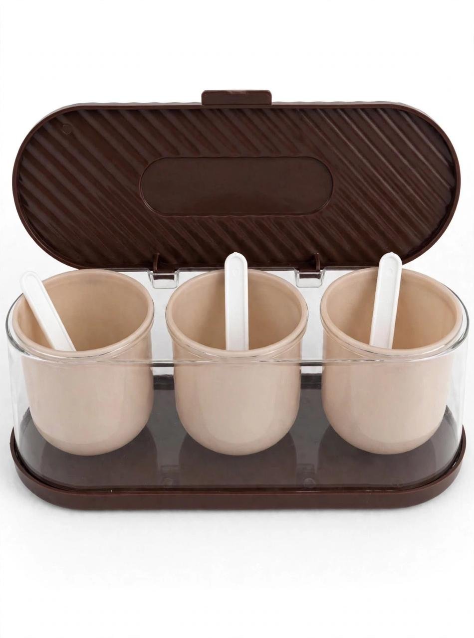Multipurpose 3-in-1 Masala Box | Kitchen Spice Storage Container with 3 Compartments - Image 3