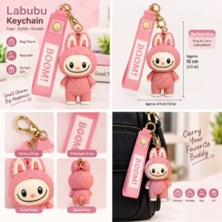 Cute Labubu-inspired character keychain for handbag backpack and keys