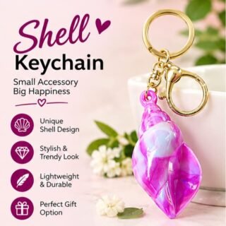 Stylish shell key chain accessory for keys, handbags, and backpacks