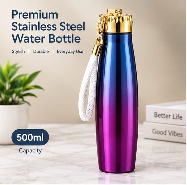 Premium Pink and Blue multicolor water bottle