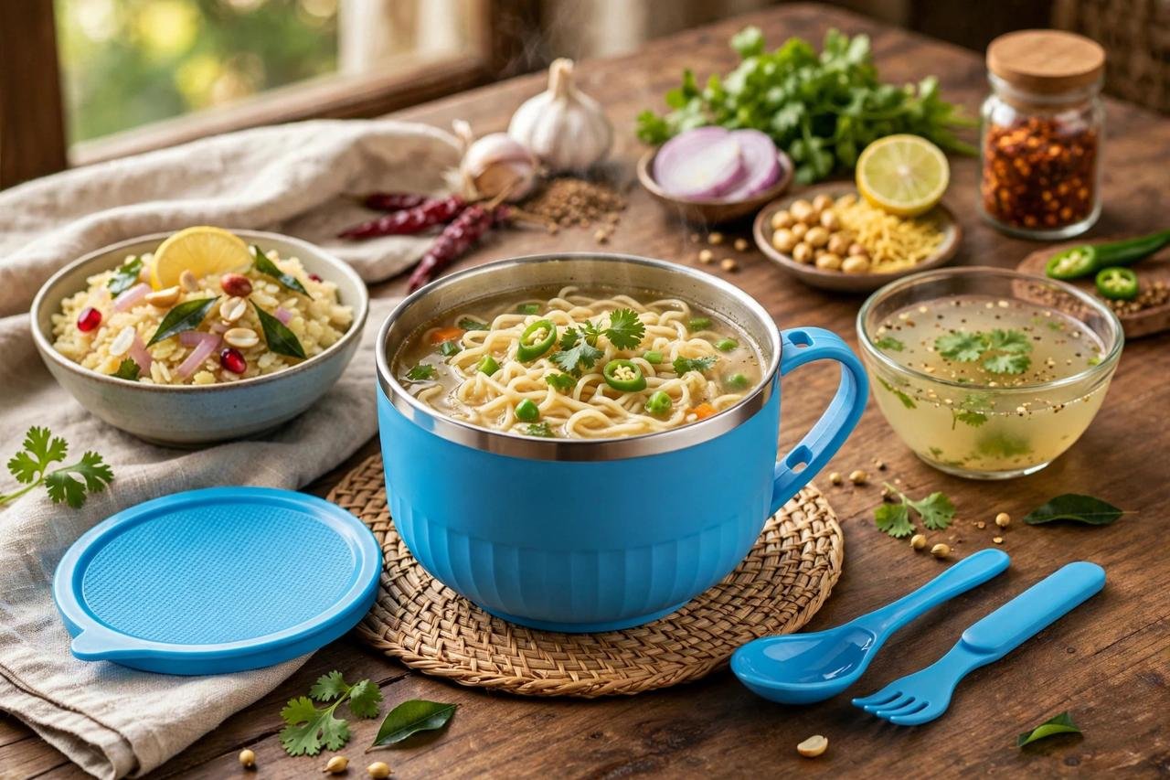 Maggi & Soup Bowl with Stainless Steel Inner Container - Image 3