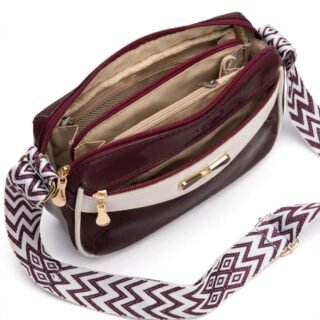 Exotic premium wine maroon glossy sling bag for women