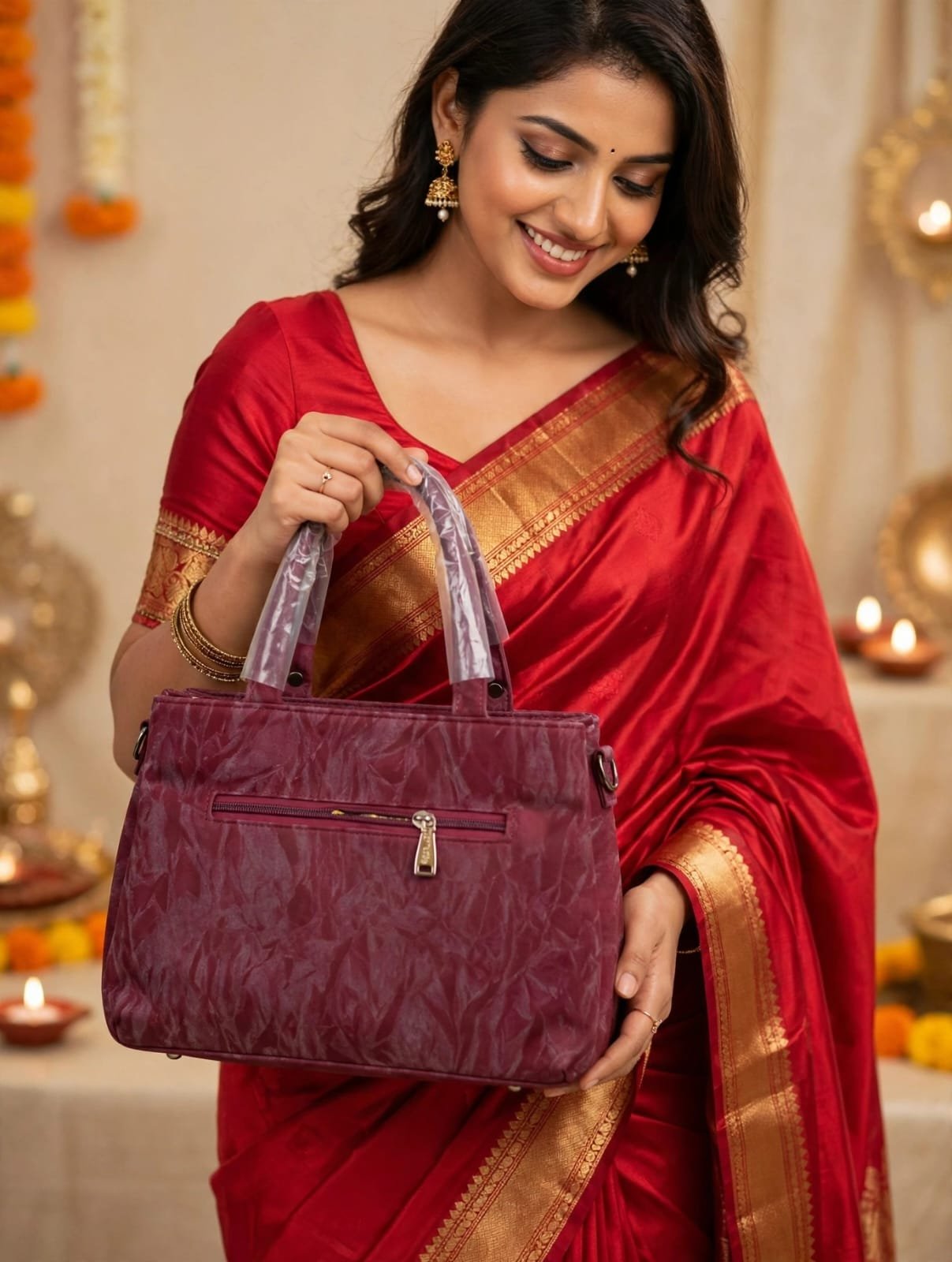 Premium Luxury Lady Queen Wine Handbag - Image 2