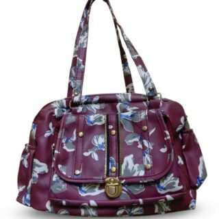 Women’s stylish floral handbag with multiple compartments