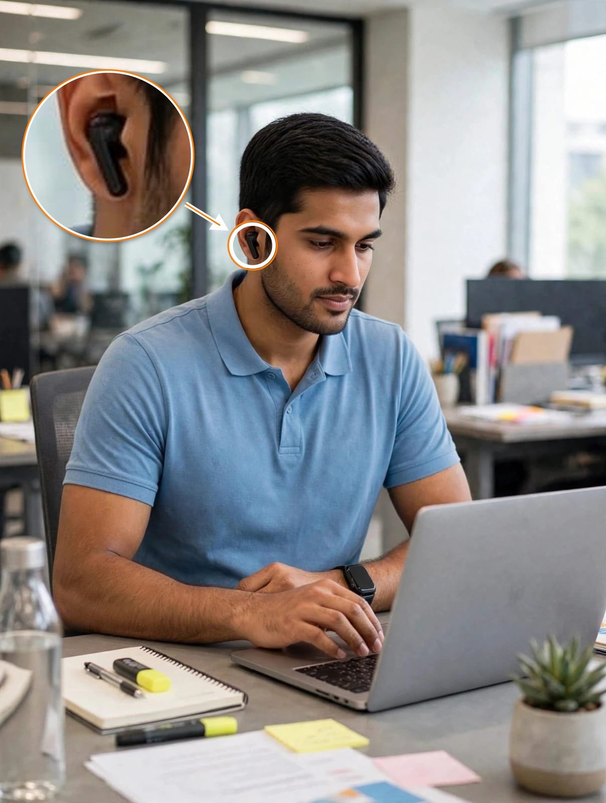 Black Wireless Earbuds with Charging Case – Glossy Finish, Soft Silicone Ear Tips, LED Indicator - Image 5